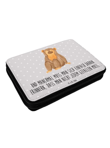 Mr. & Mrs. Panda Bleistiftetui Affe mit Spruch in Grau Pastell