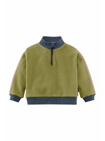Hessnatur Hessnatur Softfleece Troyer aus reiner Bio-Baumwolle in waldgrün