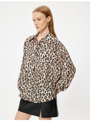 KOTON Shirt in Schwarz Gemustert