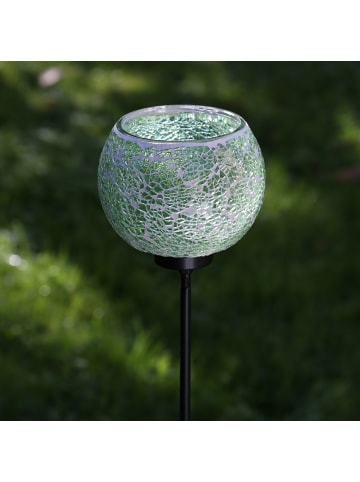 MARELIDA Windlicht Teelichthalter Deko Mosaik Gartenstecker H: 102cm in grün