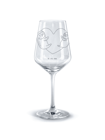 Mr. & Mrs. Panda Bordeauxglas Faultiere Herz ohne Spruch in Transparent