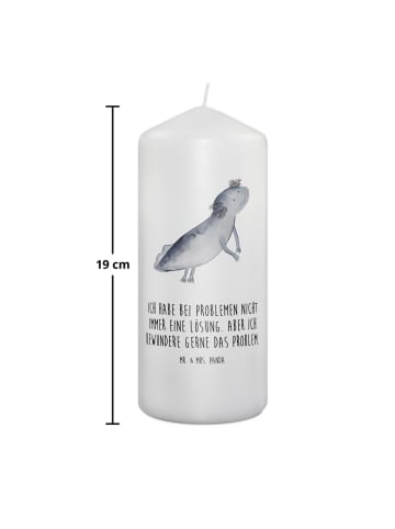 Mr. & Mrs. Panda Kerze Axolotl Schwimmen mit Spruch in Weiß