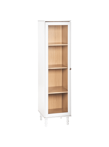 Beliani Vitrine TINGLEDALE in Weiß/Braun - (W) 40 x (H) 150 x (L) 38 cm