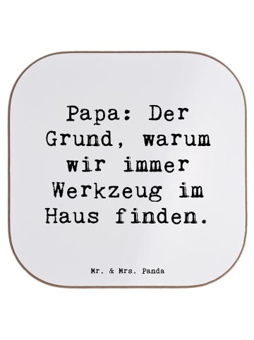 Mr. & Mrs. Panda Untersetzer Papa Werkzeug mit Spruch in Weiß
