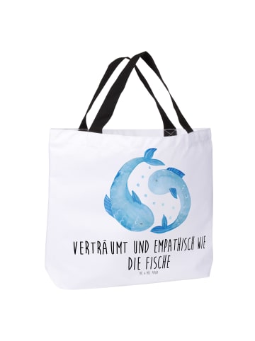Mr. & Mrs. Panda Schultertasche Sternzeichen Fische mit Spruch in Weiß