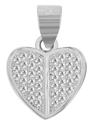 Adeliás Damen Anhänger – Herzanhänger aus 925 Silber mit Zirkonia in silber