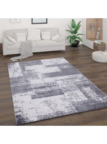 KADIMA DESIGN Teppich Kurzflor Geometrisch Wohnzimmer in Grau