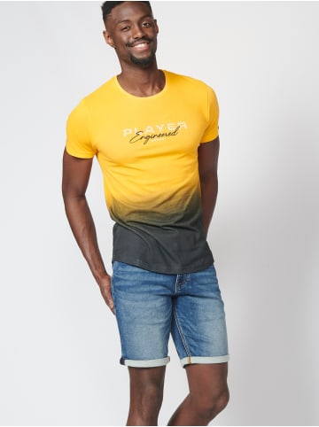 KOROSHI Kurzarm T-Shirt in gelb