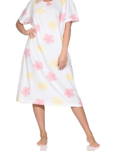 NORMANN Kurzarm Nachthemd floraler Print in gelb