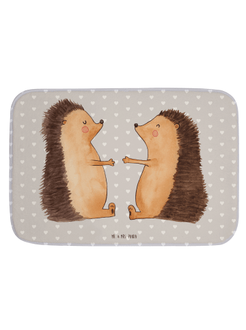 Mr. & Mrs. Panda Duschvorleger Igel Liebe ohne Spruch in Grau Pastell