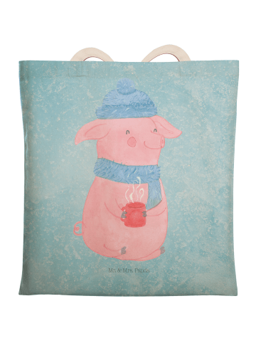 Mr. & Mrs. Panda shopping bag Schwein Glühwein ohne Spruch in Eisblau