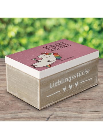 Mr. & Mrs. Panda Box Einhorn Blümchentail Design mit Spruch in Weiß