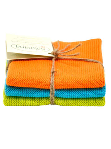 Solwang Wischtuch Orange Türkis Lime Kombi 3er Set