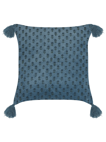 Beliani Dekokissen RIBES in Blau - (W) 45 x (H) 10 x (L) 45 cm