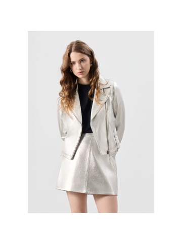 Bolongaro Trevor Lederjacke Cora Biker XT in silber