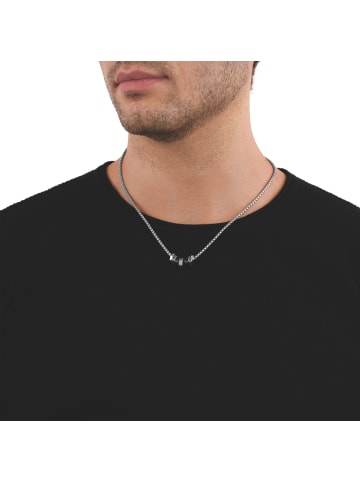 Tom Tailor Kette mit Anhänger Edelstahl, IP schwarz, Kautschuk in bicolor