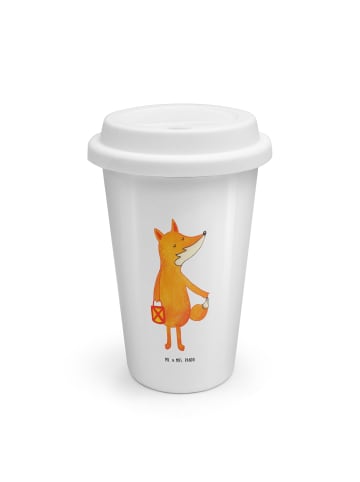 Mr. & Mrs. Panda Kaffeebecher Fuchs Laterne ohne Spruch in Weiß