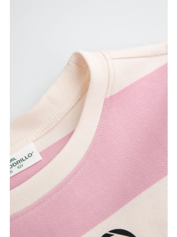 Coccodrillo Gestreiftes Sweatshirt in gedämpftes Rosa