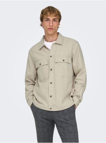 ONLY & SONS Overshirt in Silver Lining