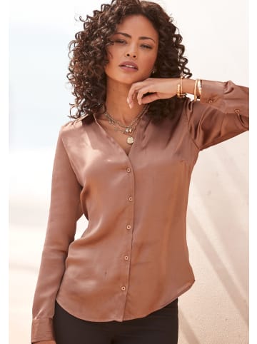 LASCANA Satinbluse in toffee