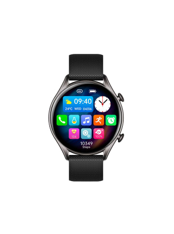 COFI 1453 myPhone EL Smartwatch Armbanduhr 132"Display wasserdicht IP67 Schwarz in Schwarz