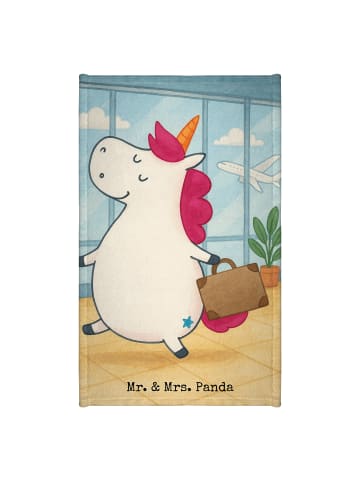 Mr. & Mrs. Panda Gästehandtücher Einhorn Koffer Design ohne Spruch in Weiß