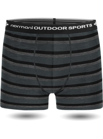Normani Outdoor Sports 2er Pack Herren Merino Boxershorts in Anthrazit/Schwarz/Grau