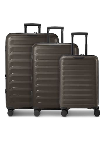 D&N Toronto 4 Rollen Kofferset 3-teilig mit Dehnfalte mocha brown
