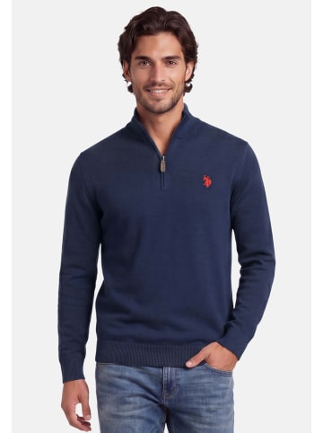 U.S. Polo Assn. Stehkragenpullover USKnooxx – Herren Half-Zip Strickpullover in Navy-Rot