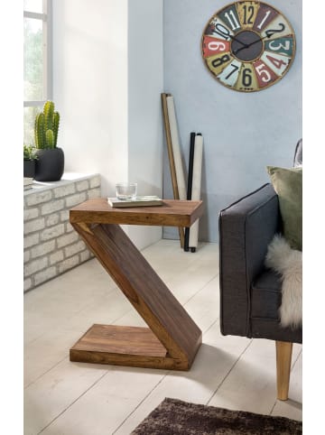 KADIMA DESIGN Beistelltisch MUMBAI Massivholz Z Cube 59cm hoch in Massivholz