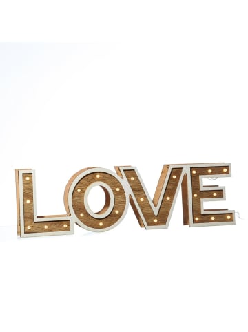 MARELIDA LED Dekolicht Love Schriftzug 24LED Batteriebetrieb L: 38cm in braun