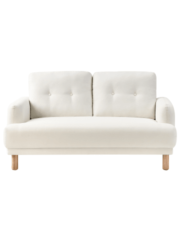 Beliani 2-Sitzer Sofa TUVE in Weiß/Braun - (W) 149 x (H) 85 x (L) 90 cm