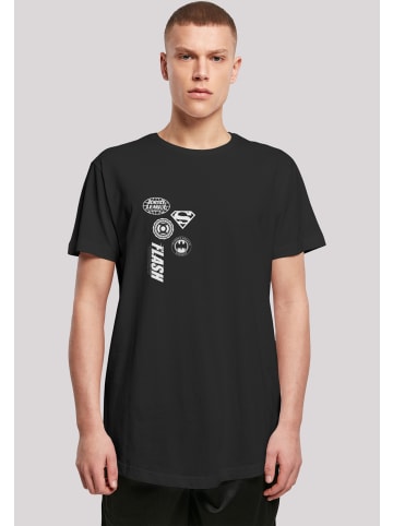F4NT4STIC Long Cut T-Shirt DC Comics Justice League Icons Cluster in schwarz