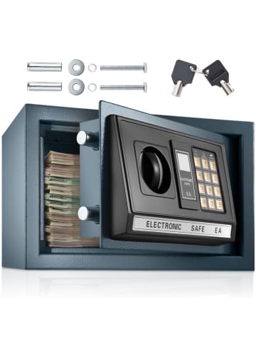 tectake Elektronischer Safe mit Doppelbolzen-Verschlusssystem, 20 x 31 x 22 cm