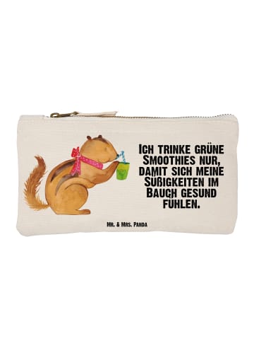 Mr. & Mrs. Panda Schminktasche Eichhörnchen Smoothie mit Spruch in Weiß