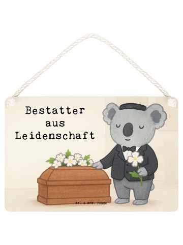 Mr. & Mrs. Panda Schild Bestatter Leidenschaft Design mit Spruch in Weiß