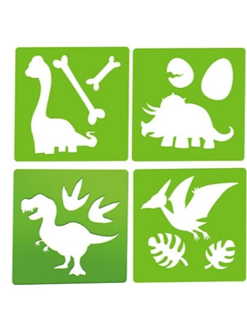 Toi-Toys Dino Straßenkreide mit Dinosaurier-Schablonen Kreide 3 Jahre
