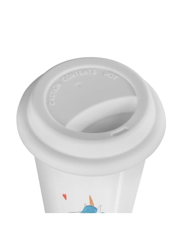 Mr. & Mrs. Panda Thermobecher Einhorn Spaziergang ohne Spruch in Weiß