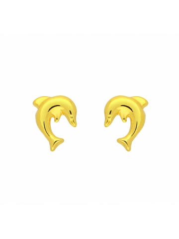 Adeliás Damen 333 Gold Ohrringe / Ohrstecker Delphin in gold
