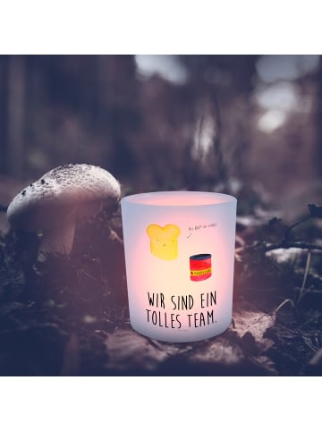 Mr. & Mrs. Panda Glas Windlicht Toast Marmelade mit Spruch in Transparent