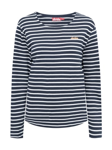 Derbe Langarmshirt Interstriped in navy/off white