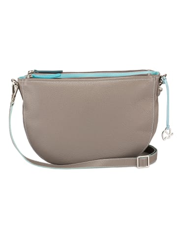 MYWALIT Schultertasche Leder 29 cm in soft grey