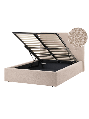 Beliani 2-tlg Bettgestell LORIENT in Beige