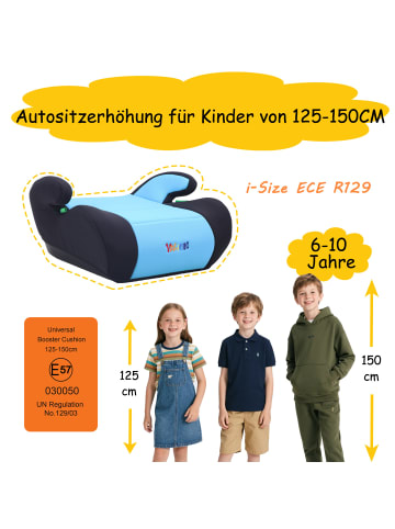 Yalion Kindersitzerhöhung ECE R129/03 – Sitzerhöhung für Kinder von 125–150 cm