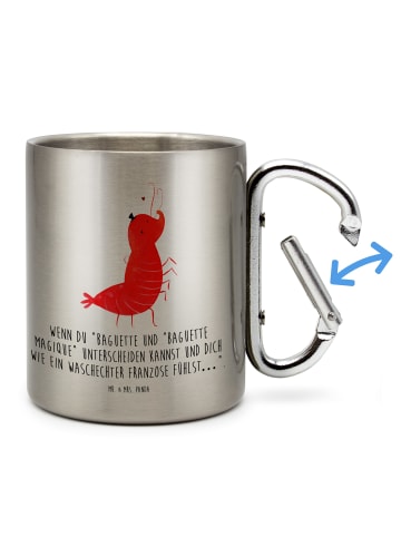Mr. & Mrs. Panda Campingtasse Garnele Franzose mit Spruch in Silber