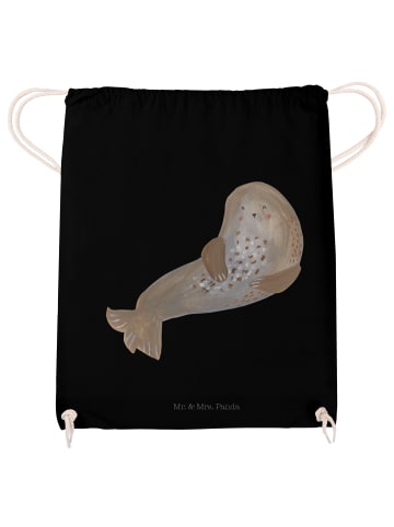 Mr. & Mrs. Panda baumwoll turnbeutel Robbe Lachen ohne Spruch in Schwarz