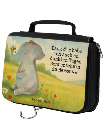 Mr. & Mrs. Panda Kulturtasche Elefant Biene Design mit Spruch in Weiß