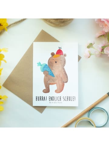 Mr. & Mrs. Panda valentinstagskarte Bär Schultüte mit Spruch in Weiß