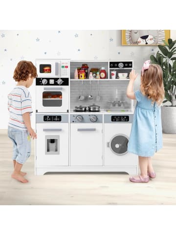COSTWAY Kinderküche Holz in Weiß