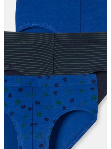 Schiesser Slip / Unterhose Kids Boys 95/5 Organic Cotton in Blau gemustert